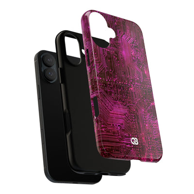 Magenta Circuit Trace · Tough Phone Case for iPhone · Pink
