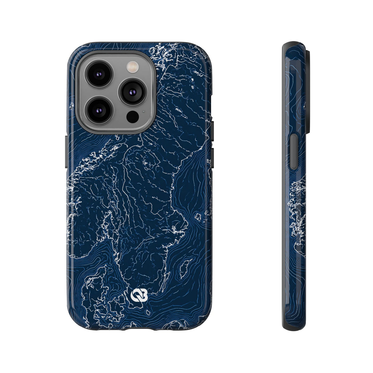 Nordic Contour Chart · Tough Phone Case for iPhone · Blue