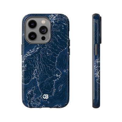 Nordic Contour Chart · Tough Phone Case for iPhone · Blue