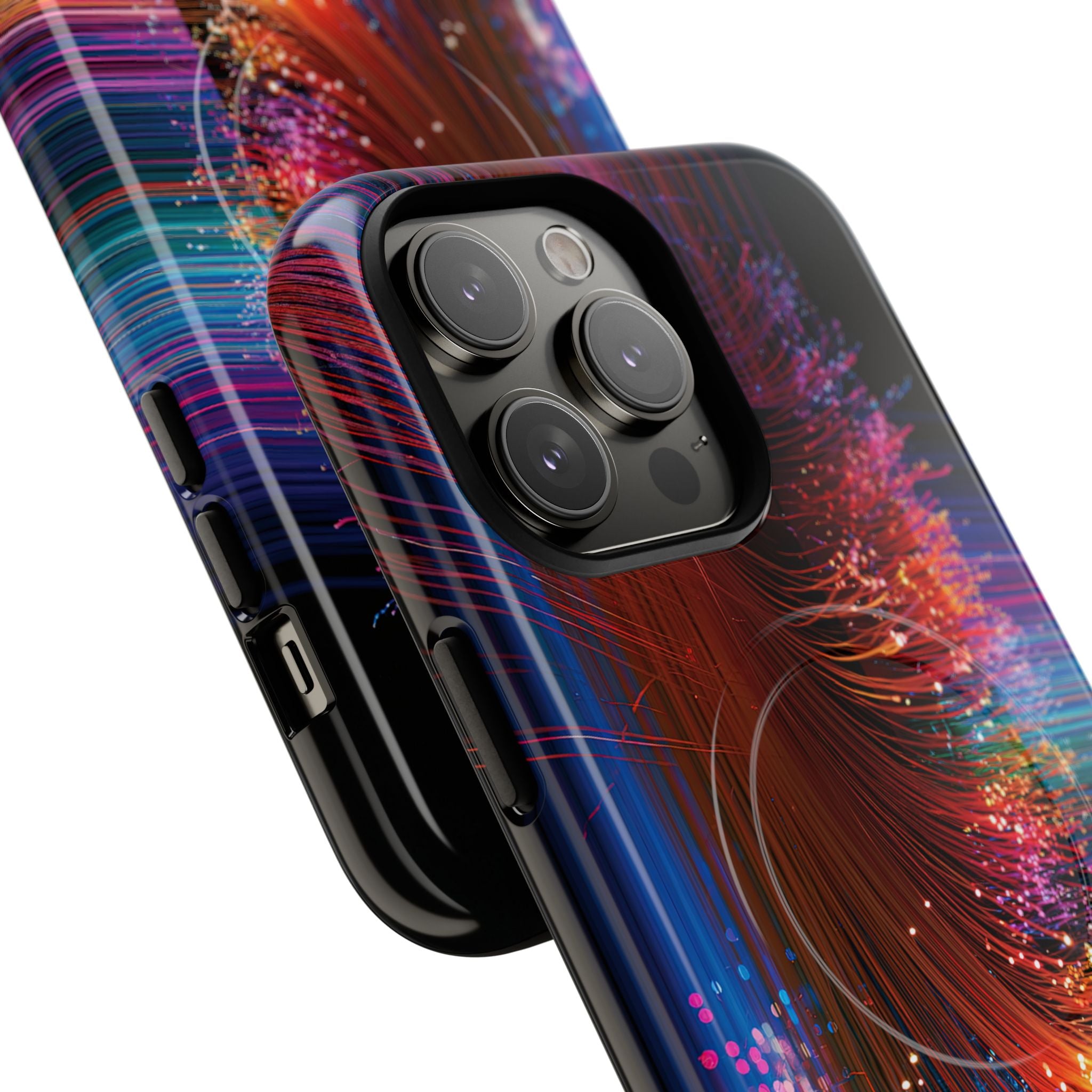 Black Tough 2.0 Magsafe Phone Case for iPhone - Cyber Optic Streak