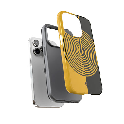 Yellow Tough Phone Case for iPhone - Voltage Sector Pulse