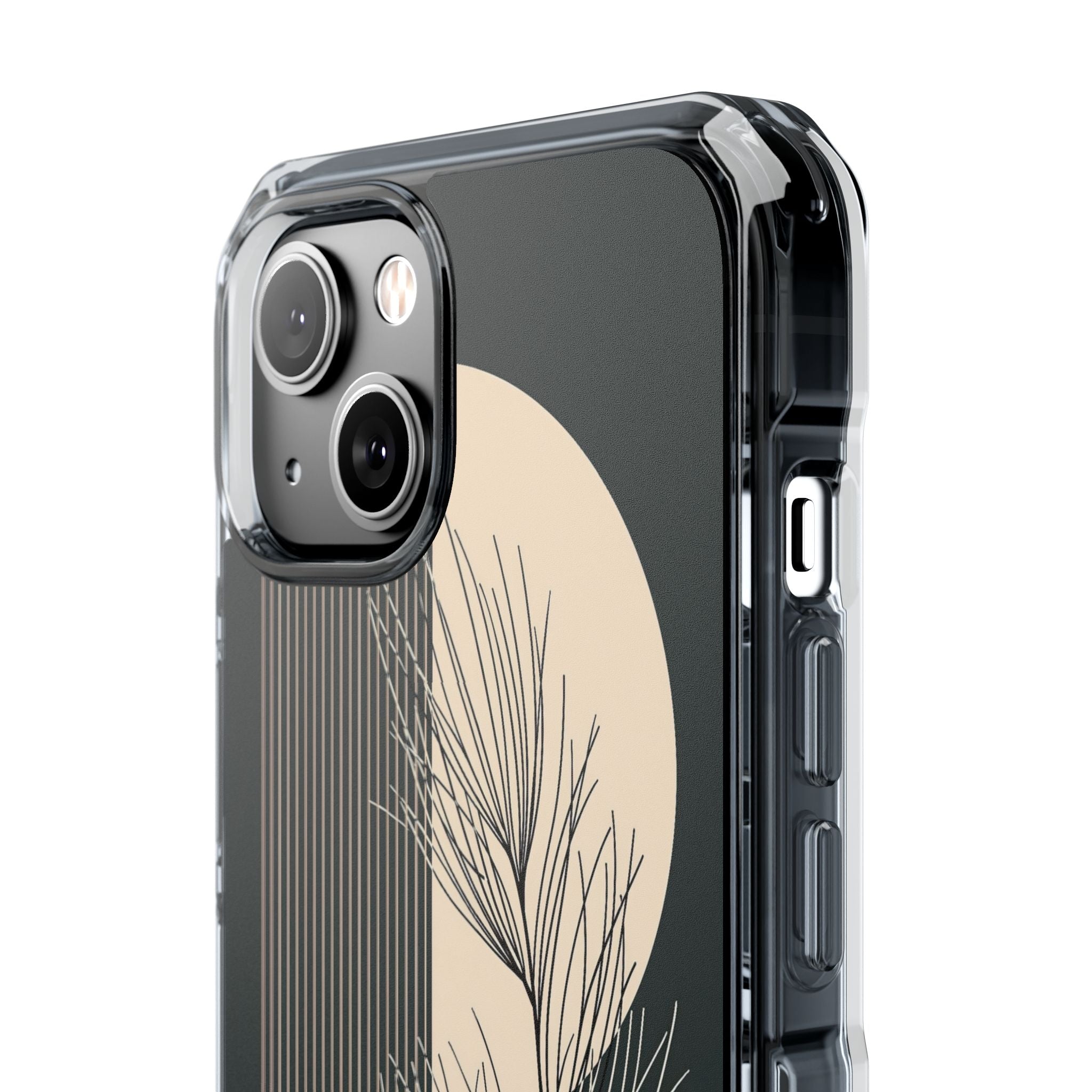 Black Impact MagSafe Phone Case for iPhone - Obsidian Sand Willow