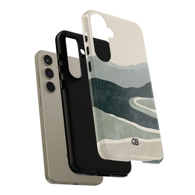 Green Tough Phone Case for Samsung - Misty Sage Valley