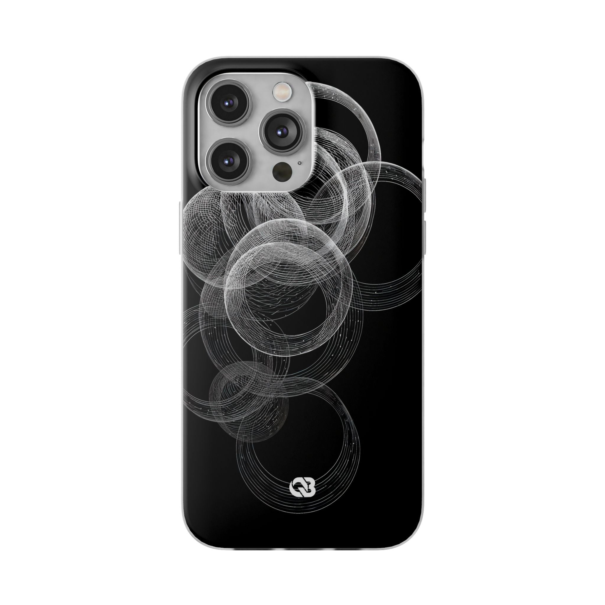 Black Lite Phone Case for iPhone - Kinetic Wireframe Orbit
