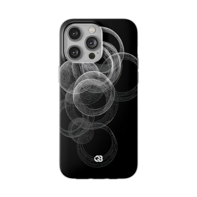 Black Lite Phone Case for iPhone - Kinetic Wireframe Orbit