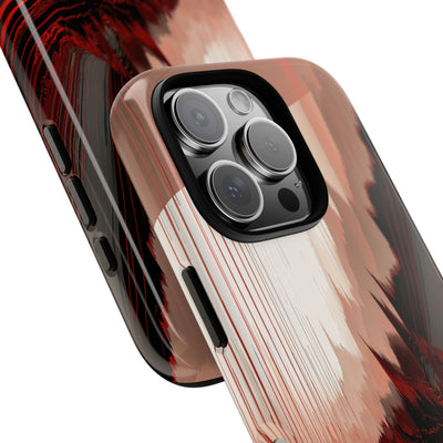 Red Tough Phone Case for iPhone - Crimson Pulse Horizon