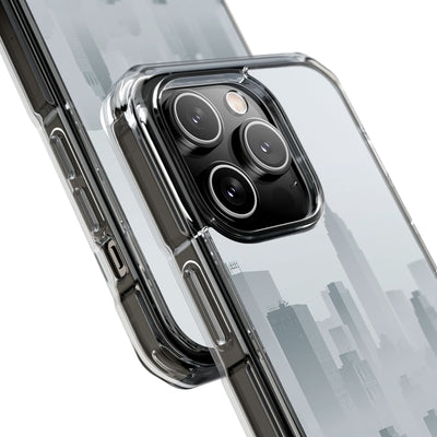 Grey Impact MagSafe Phone Case for iPhone - Steel Mist Skyline
