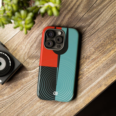 Teal Tough Phone Case for iPhone - Sonic Static Split