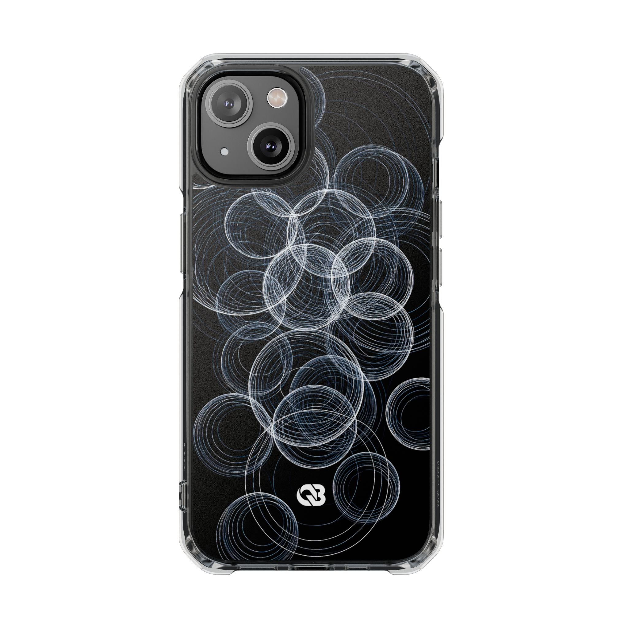 Black Impact MagSafe Phone Case for iPhone - Frosted Ring Matrix