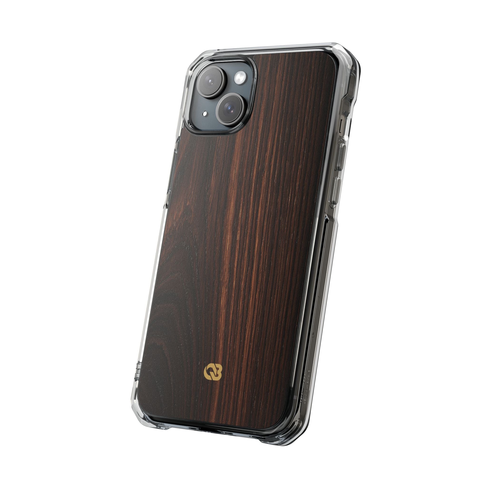 Brown Impact MagSafe Phone Case for iPhone - Burnished Mahogany Grain