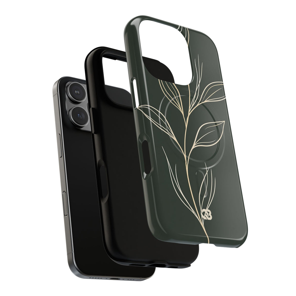 Minimal Botanical Stem · Tough 2.0 Magnetic Phone Case for iPhone · Green