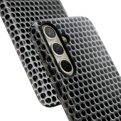 Brushed Perforated Steel · Tough Phone Case for Samsung · Silver