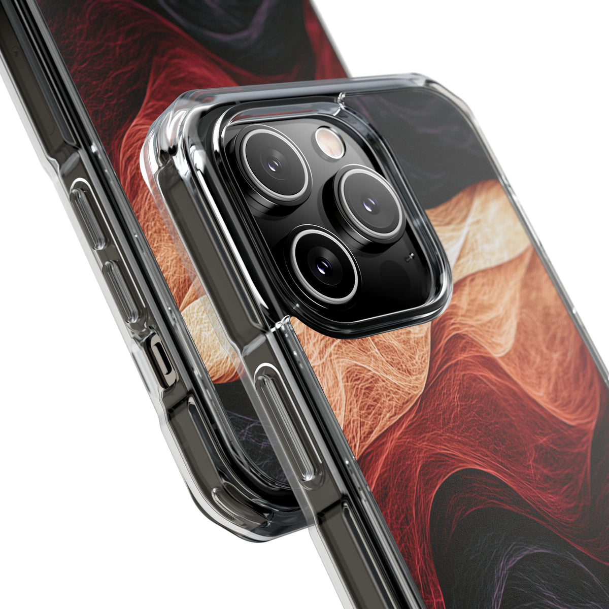 Ember Wave Dispersion · Clear Impact Magnetic Phone Case for iPhone · Red