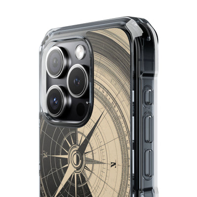 Beige Impact MagSafe Phone Case for iPhone - Obsidian Nautical Blueprint