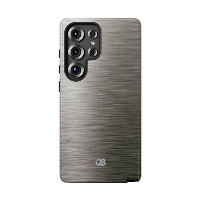 Grey Tough Phone Case for Samsung - Brushed Industrial Steel