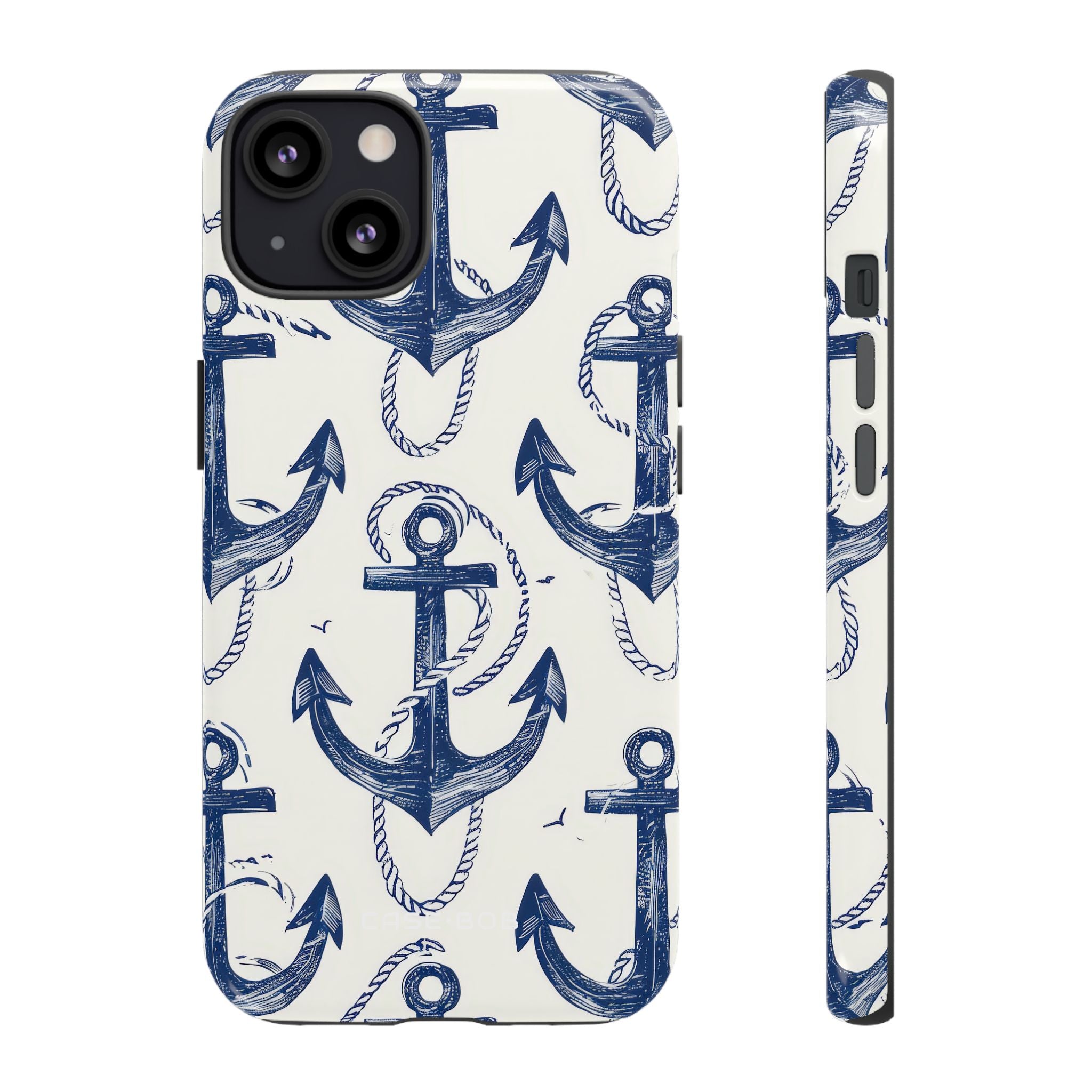 Navy Anchor Loop iPhone 13 Case - Tough