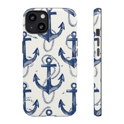 Navy Anker Schlaufe iPhone 13 Case - Tough