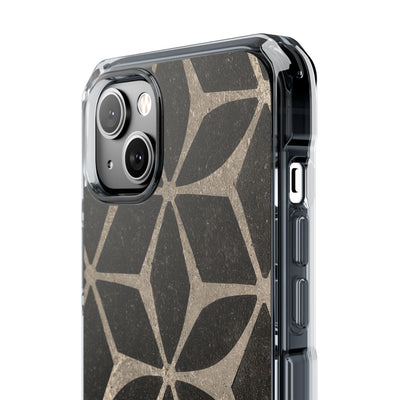 Concrete Mosaic Star · Clear Impact Magnetic Phone Case for iPhone · Black
