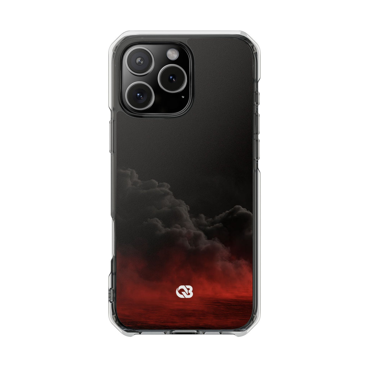 Crimson Fog Void · Clear Impact Magnetic Phone Case for iPhone ·  Black