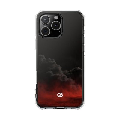 Crimson Fog Void · Clear Impact Magnetic Phone Case for iPhone ·  Black