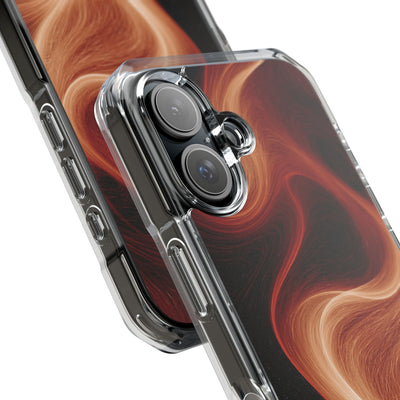 Solar Ember Flow · Clear Impact Magnetic Phone Case for iPhone · Orange