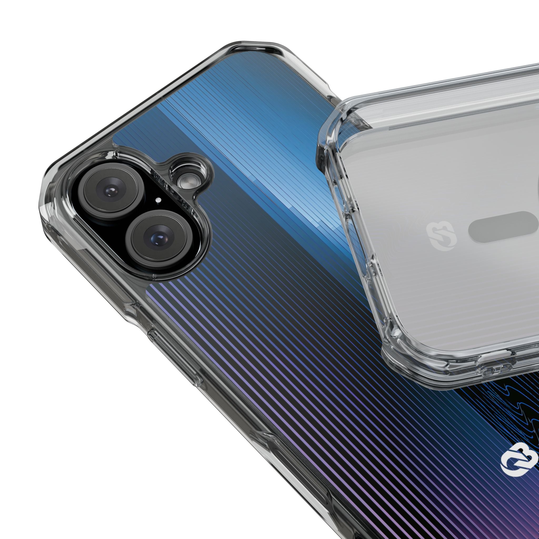 Blue Impact MagSafe Phone Case for iPhone - Indigo Distortion Wave