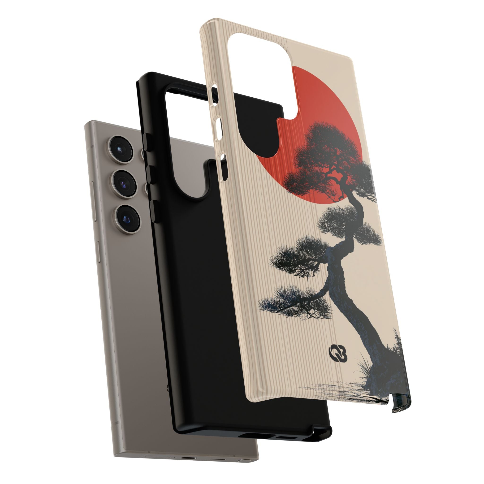 Beige Tough Phone Case for Samsung - Kyoto Crimson Pine