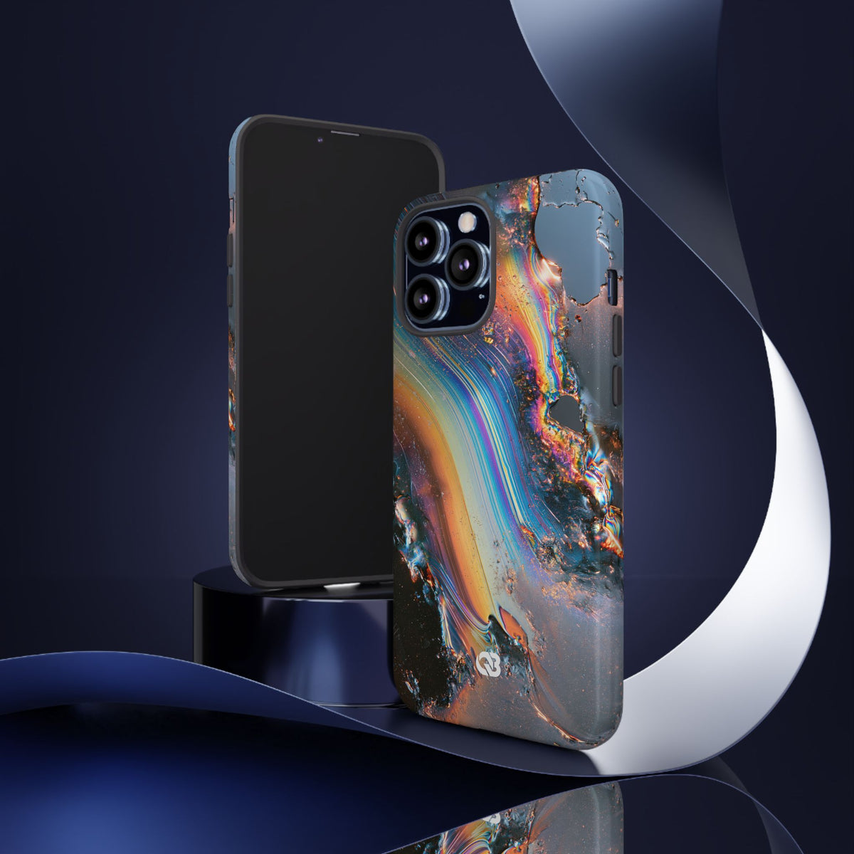 Prismatic Aura Flow · Tough Phone Case for iPhone · Blue