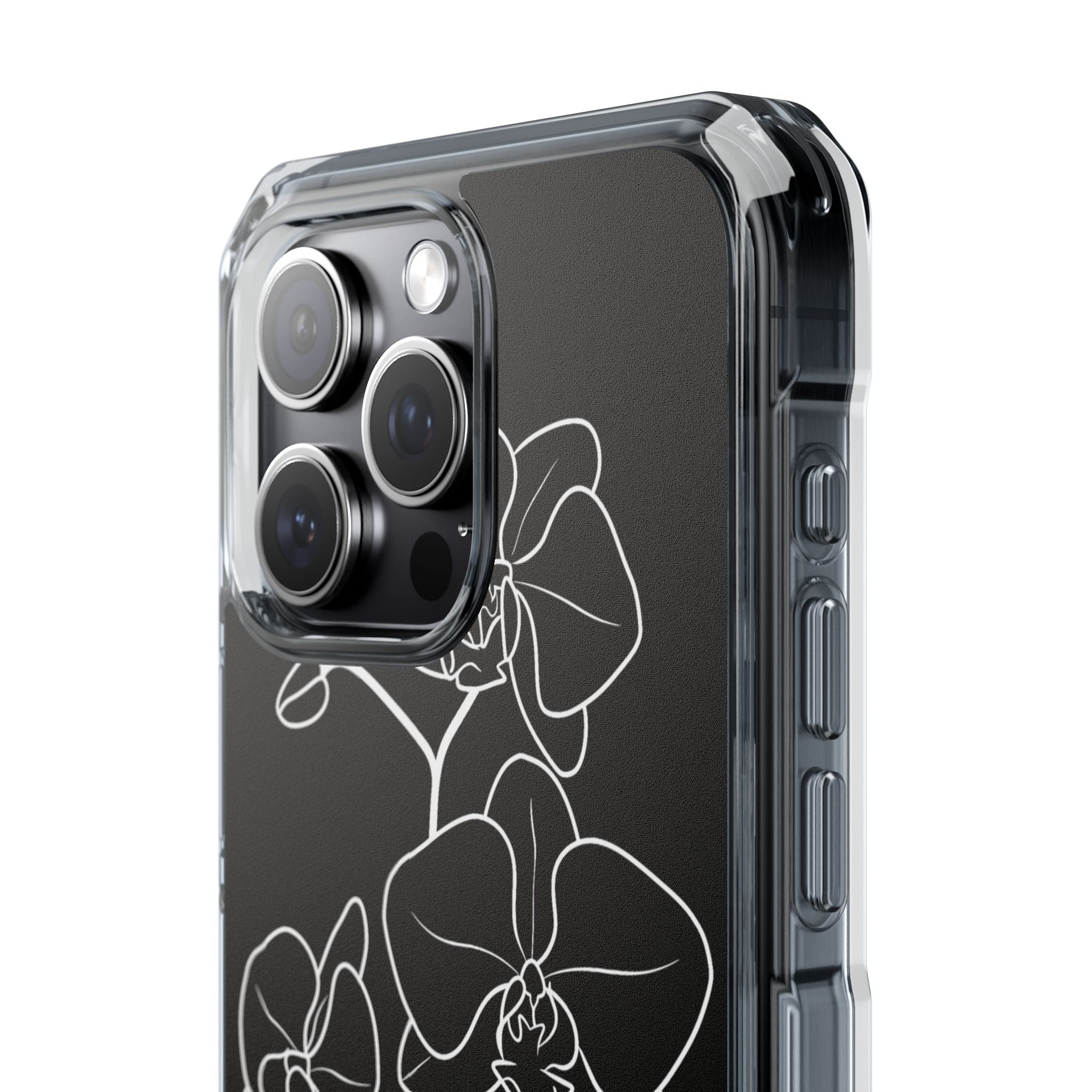 Black Impact MagSafe Phone Case for iPhone - Noir Alabaster Orchid