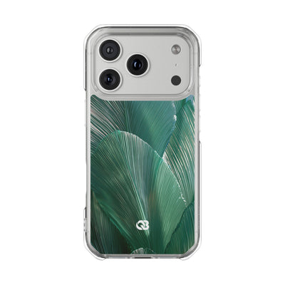 Translucent Fan Palm · Clear Impact Magnetic Phone Case for iPhone · Teal