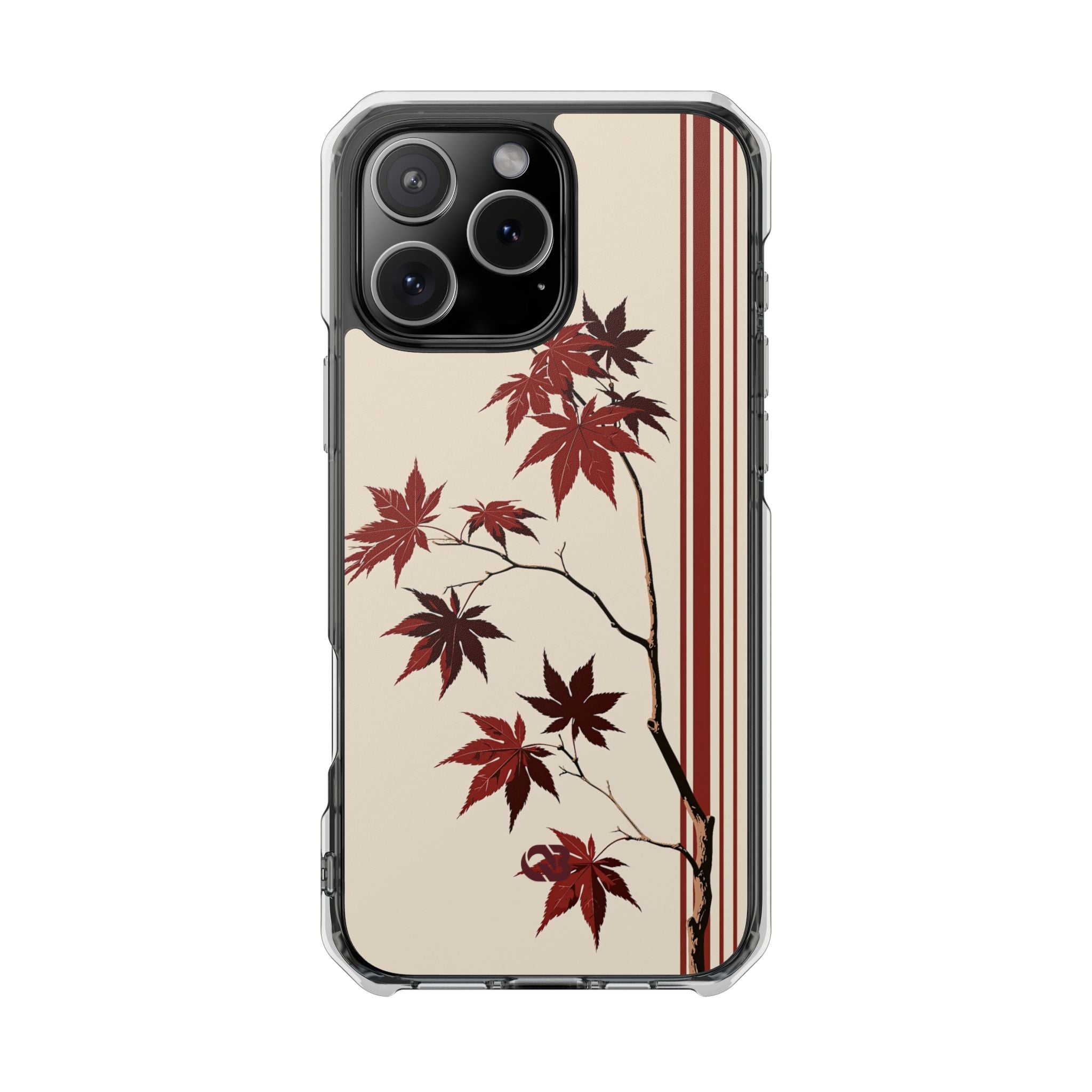Red Impact MagSafe Phone Case for iPhone - Crimson Momiji Stripe