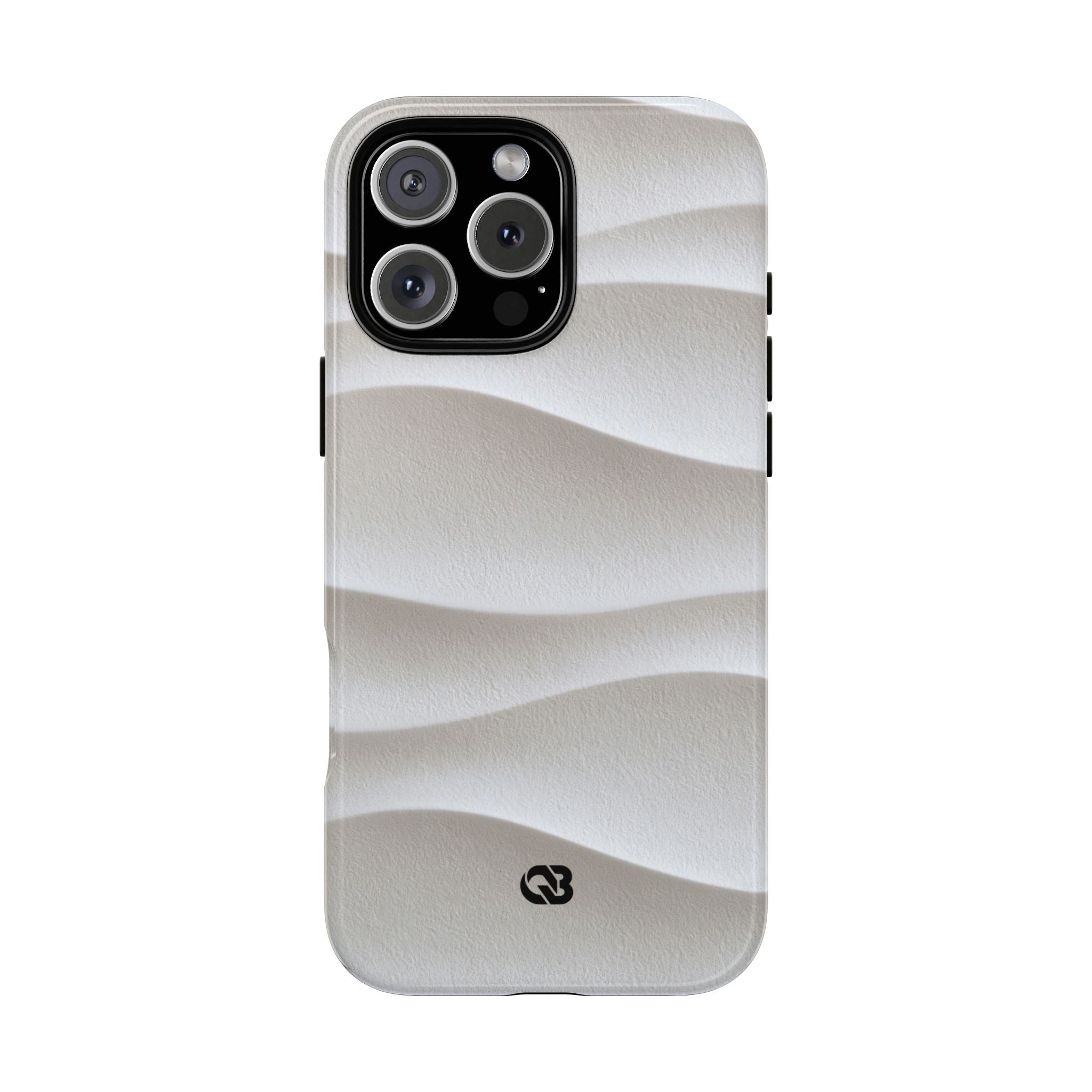 White Tough Phone Case for iPhone - Arctic Flow Ridges