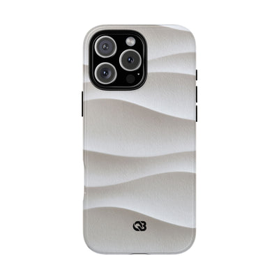 White Tough Phone Case for iPhone - Arctic Flow Ridges