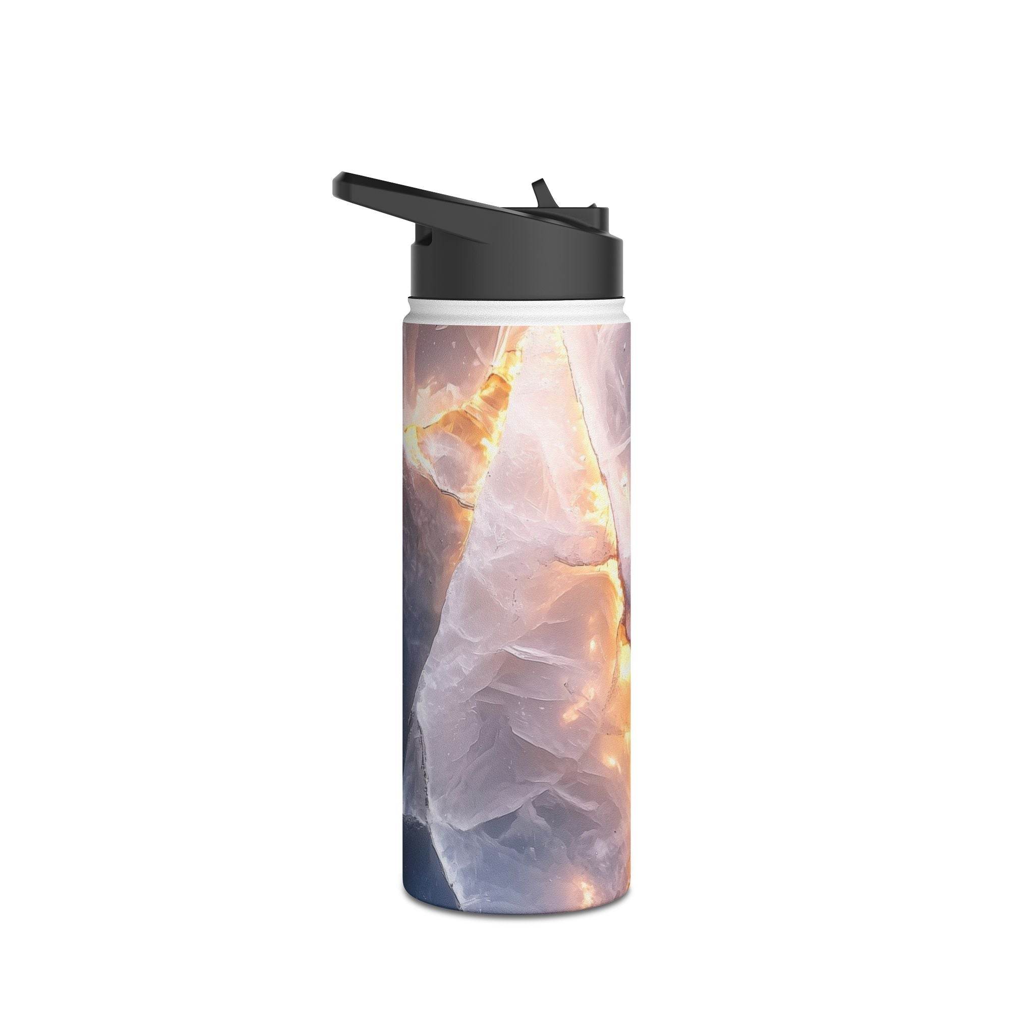 Crystal Veins Glow - Stainless Steel Water Bottle