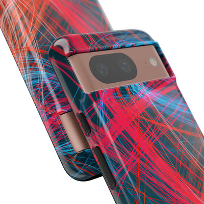 Neon Fiber Stream · Tough Phone Case for Pixel ·  Red