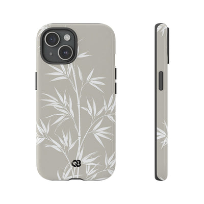 Beige Tough Phone Case for iPhone - Sandstone Bamboo Stalks