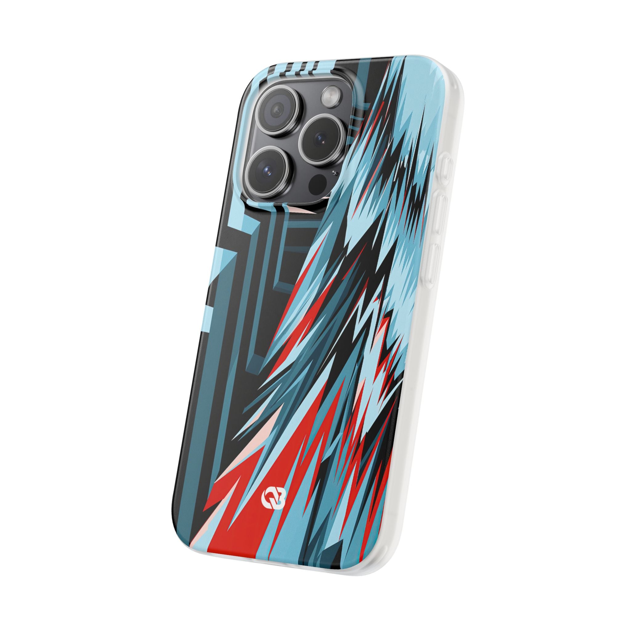 Blue Lite Phone Case for iPhone - Glitch Peak Cyan
