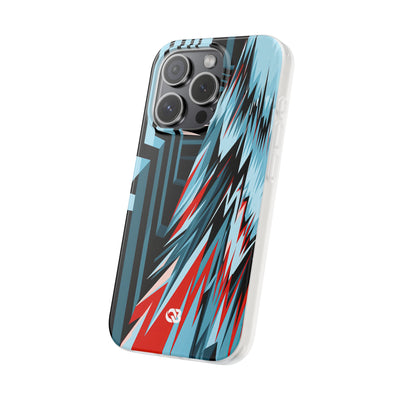 Blue Lite Phone Case for iPhone - Glitch Peak Cyan