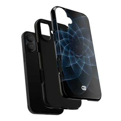 Blue Tough Phone Case for iPhone - Cobalt Geometric Bloom