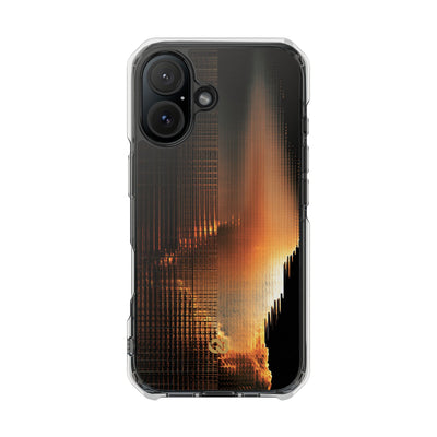 Luminous Grid · Clear Impact Magnetic Phone Case for iPhone · Black