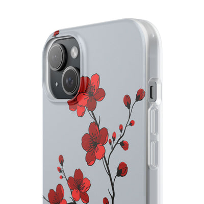 Grey Lite Phone Case for iPhone - Crimson Blossom Onyx