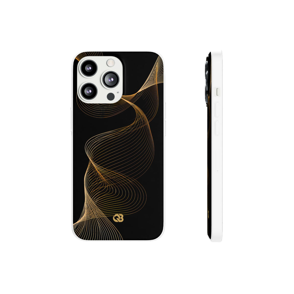 Golden Contour Flow · Lite Phone Case for iPhone ·  Black