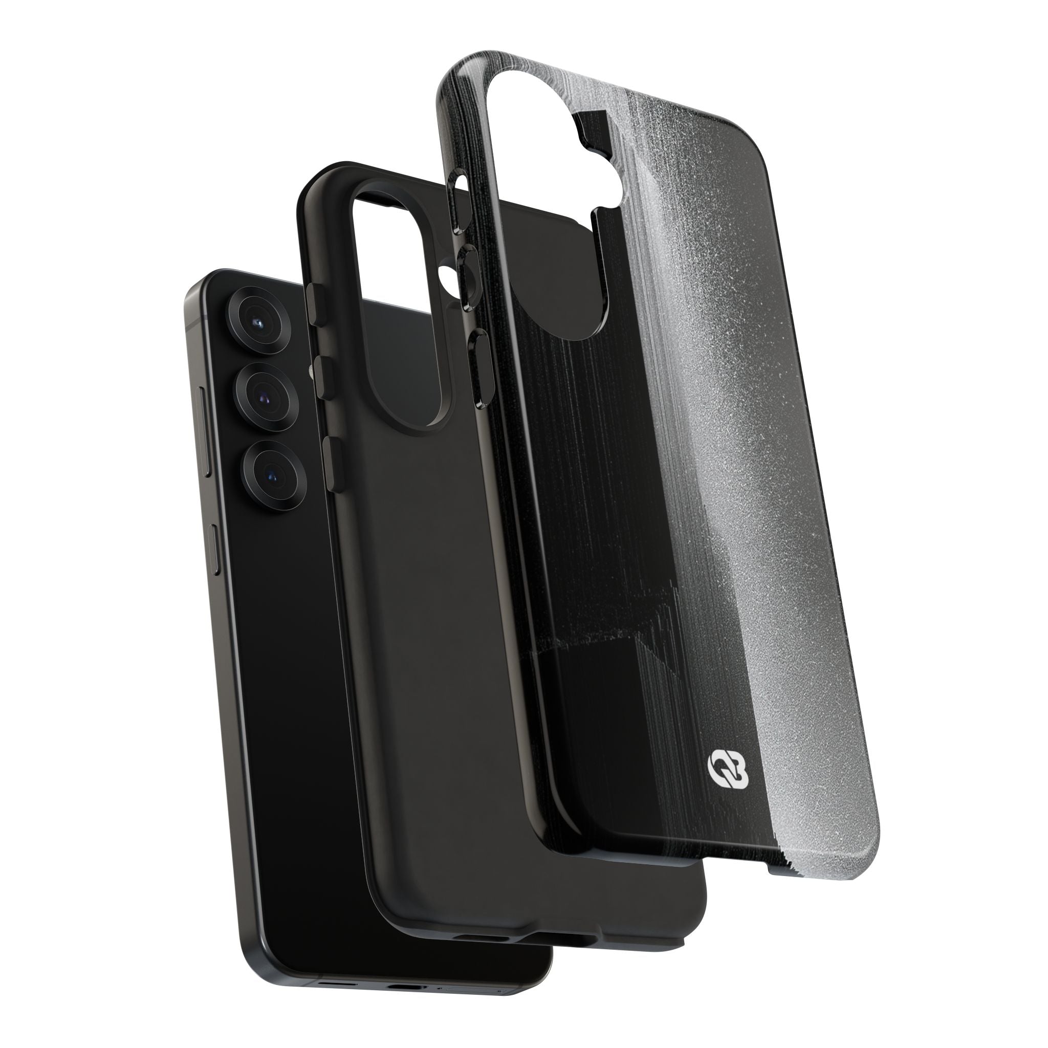 Black Tough Phone Case for Samsung - Brutalist Pixel Monolith
