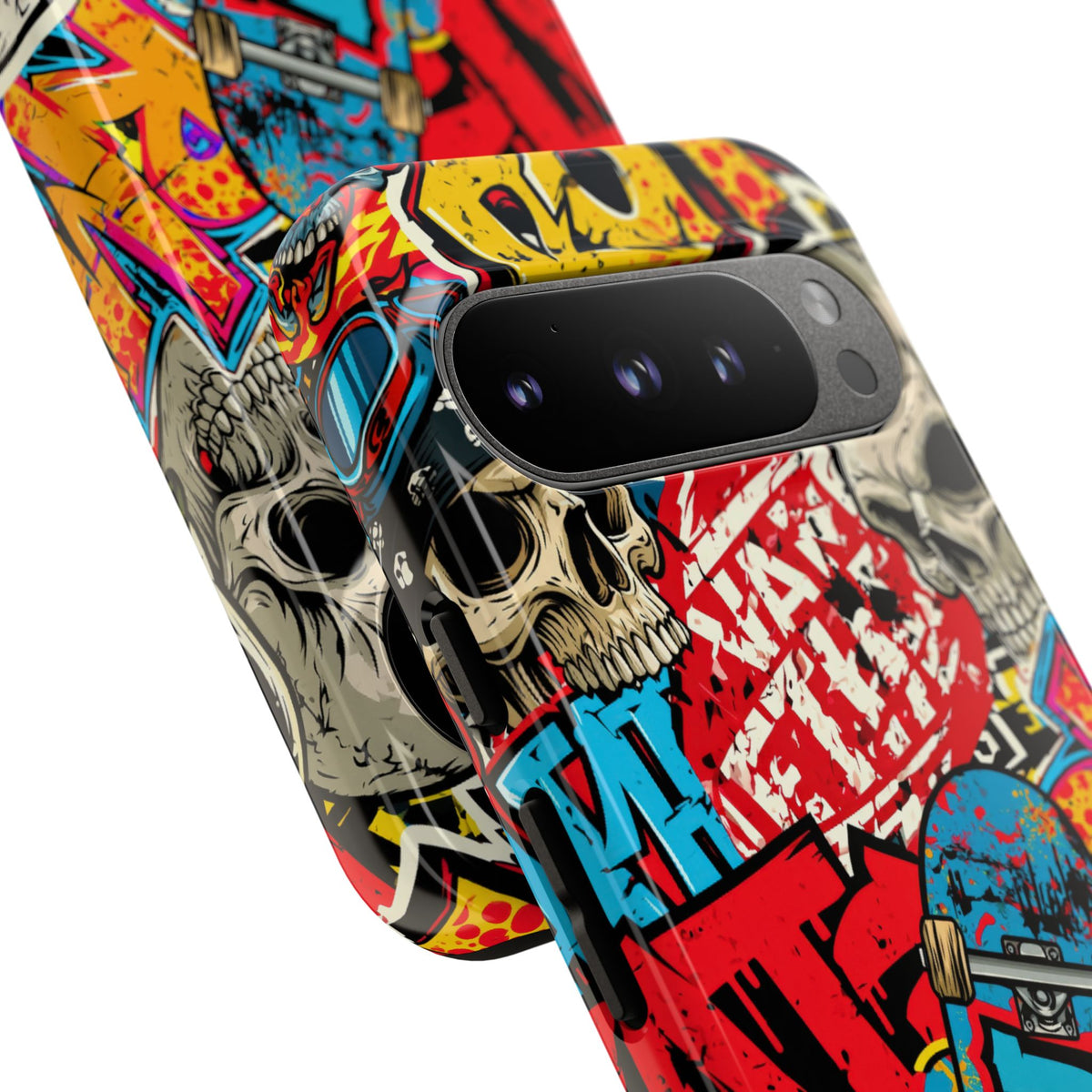 Skate Skull Riot · Tough Phone Case for Pixel ·  Red