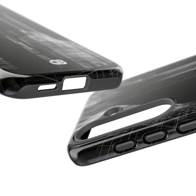 Black Tough Phone Case for Samsung - Ghost Urban Wireframe