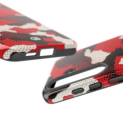 Crimson Halftone Camo · Tough Phone Case for Samsung · Red