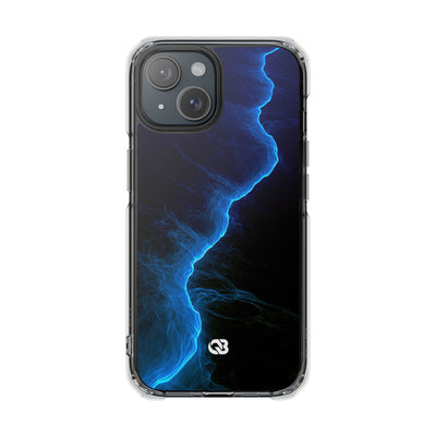 Electric Azure Drift · Clear Impact Magnetic Phone Case for iPhone · Blue