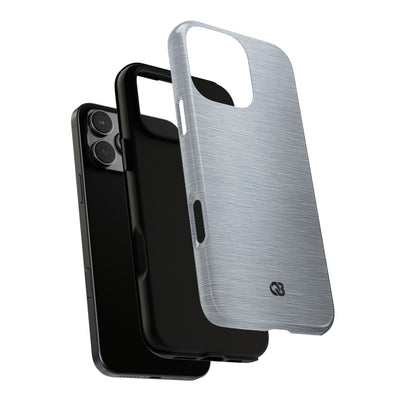 Silver Tough Phone Case for iPhone - Satin Chrome Grain