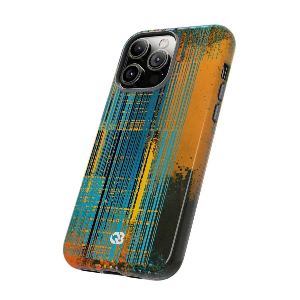 Cyber Glitch Stream · Tough Phone Case for iPhone · Teal