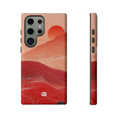 Red Tough Phone Case for Samsung - Crimson Ridge Lines